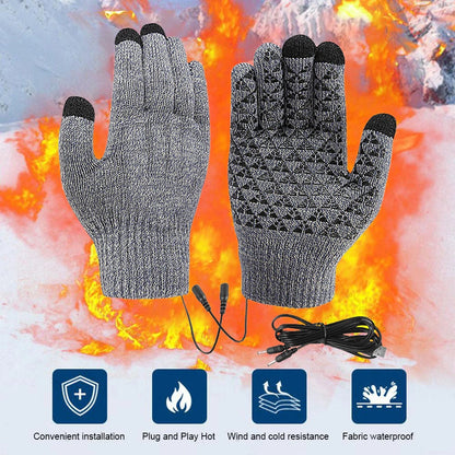 Electric Heated Gloves Winter Warm Gloves USB Touch Screen Gloves Motorcycle Snowboard Cycling Hand Warmer for Driving Skiing
