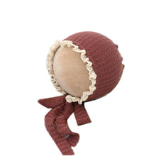 Load image into Gallery viewer, Baby Photo Cute Hat Newborn Photography Props Baby Costume Waffle Lace Tie Single Hat Fotografia Acessorios Girls Photo Props
