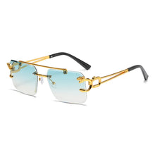 Load image into Gallery viewer, Fashion Rimless Square Double Bridge Sun Glasses Vintage Women Men Sunglasses UV400

