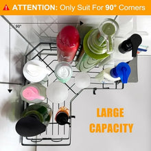 Load image into Gallery viewer, QYQRQF Adhesive Corner Shower Caddy No Drilling Stainless Steel Storage Rack with Hooks for Bathroom Rustproof Space Saving
