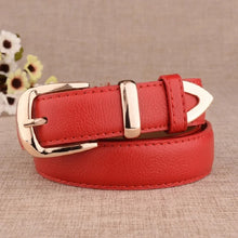 Load image into Gallery viewer, Women&#39;s Trousers Belt  Leather Trend White Belt Fashion High Quality Trouser Belts Solid Vintage Pin Buckle Ladies Strap LB2146-
