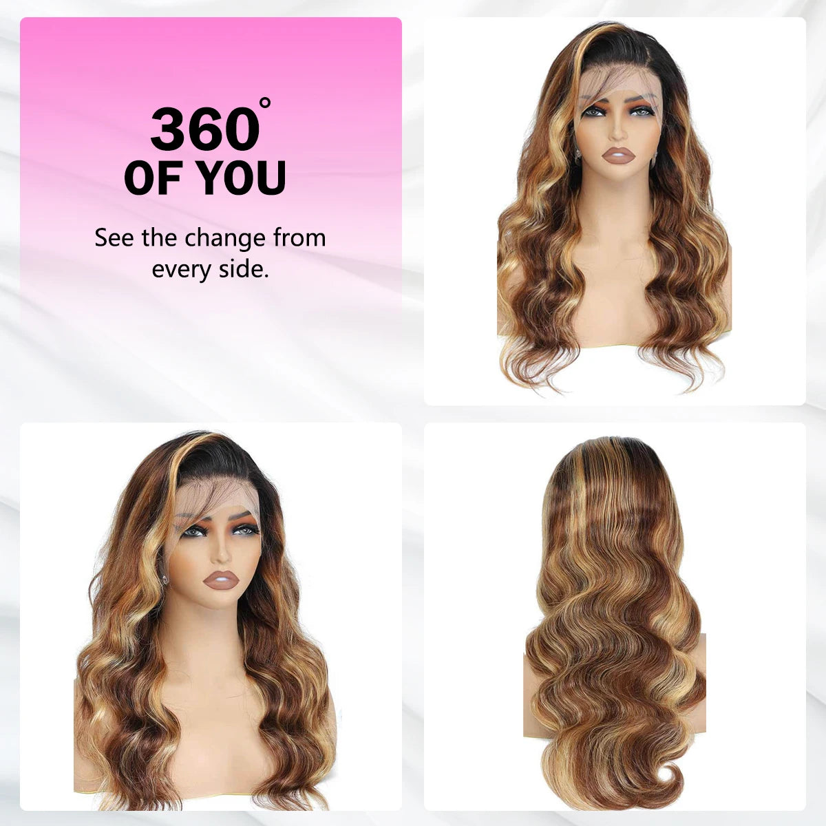 30 Inch 4/27 Highlight Wig Human Hair Body Wave 13x6 Hd Lace Frontal Wig Brazilian Remy Colored  Transparent Lace 13x4 For Women