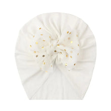 Load image into Gallery viewer, Lovely Shiny Bowknot Baby Hat Cute Solid Color Baby Girls Boys Hat Turban Soft Newborn Infant Cap Beanies Head Wraps
