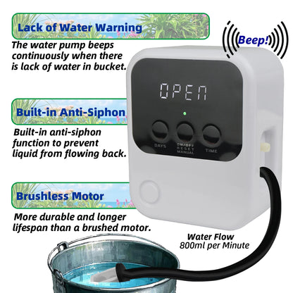 Garden Solar Powered Timer Drip Irrigation Kit DIY Automatic Watering System Drippers Nozzles for Balcony Potted Plants Flowers