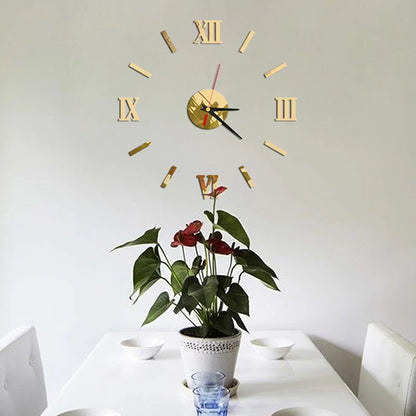 Frameless Wall Clock Mirror Wall Clock Fashion Living Room Quartz Watch DIY Home Decoration Watch Series
