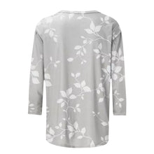 Load image into Gallery viewer, Female Clothing Delicate Fashion Shirts Floral Round Neck 3/4 Sleeves Printed Summer Women Pullover Daily Wear Vetement Femme

