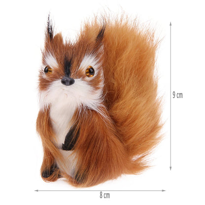 Plush Squirrel Miniature Decoration DIY Crafts Animal Squirrel Models Toys Collectible Lightweight Portable for Home Living Room