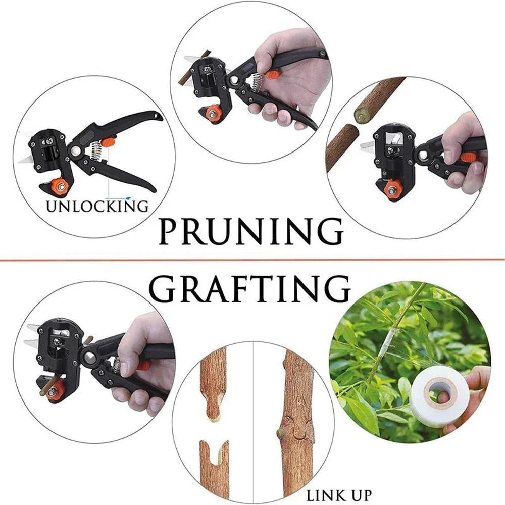 Garden Grafting Tools Set Professional Branch Cutter Secateur Pruning Plant Shears Boxes Fruit Tree Grafting Scissor Pruner Tool