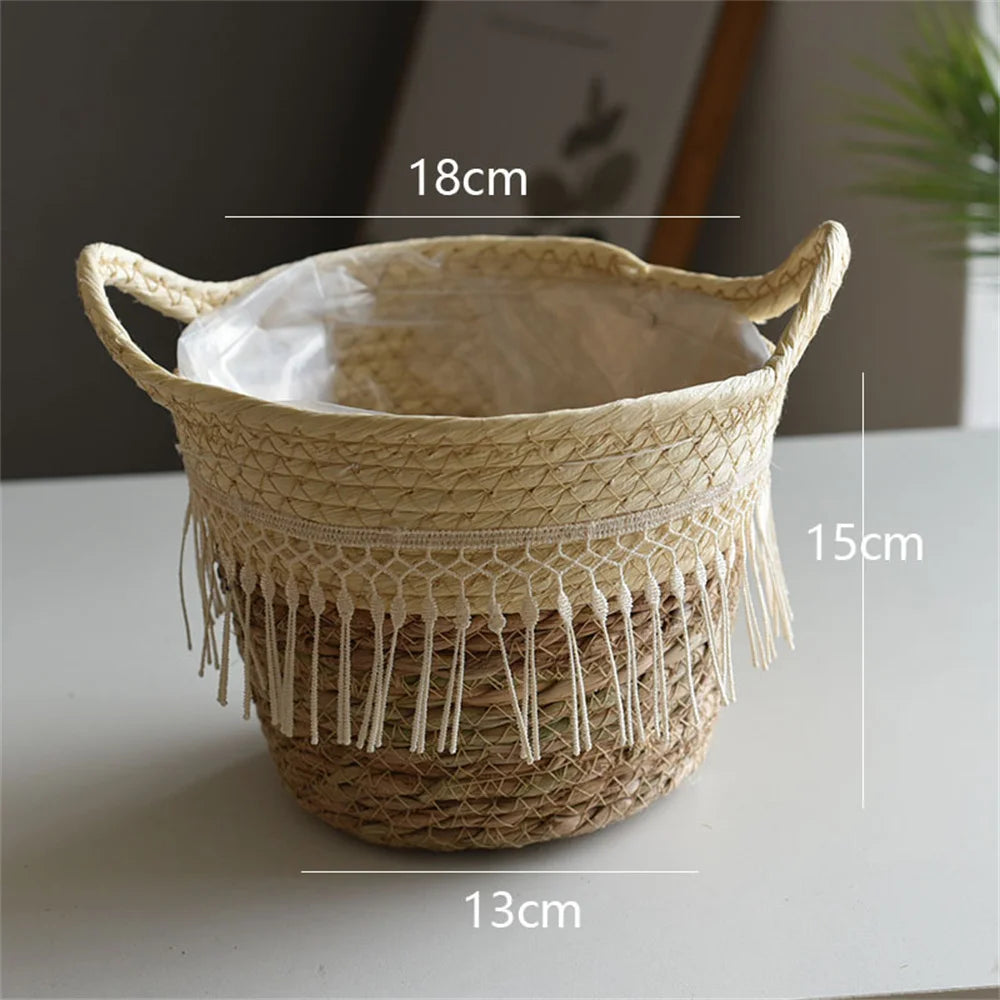 Grass Planter Basket Indoor Outdoor Flower Pots Cover Plant Containers for Home Pot Decorative Plant Pot House Garden Supplies