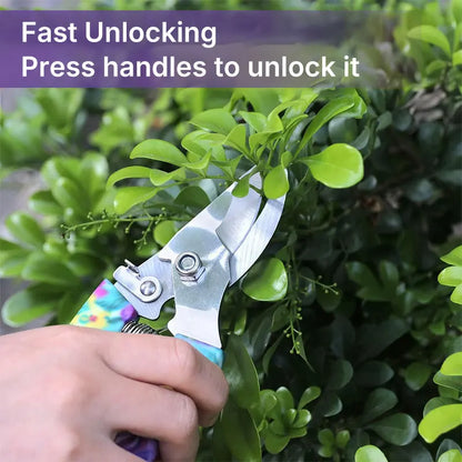 Garden Tools Set Garden Planting Floral Print Ergonomic Handle Trowel Rake Weeder Pruner Shears Sprayer Garden Printing Tool Set