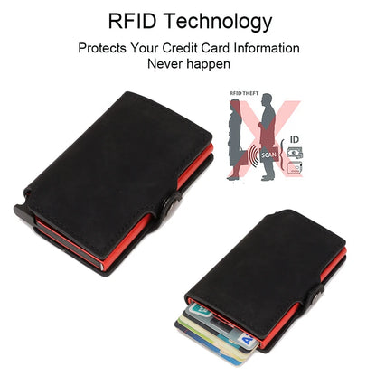 Anti Rfid Credit Card Holder Men Wallet Metal Smart Slim Thin Wallet Bank Credit Cardholder Case