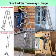 Load image into Gallery viewer, Ladders Extendable Telescopic 2.6M-5M Heavy Duty Multi Purpose Straight Loft Ladder Portable Folding Stainless Steel Ladder Tool
