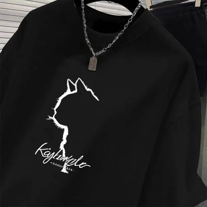 Women's Clothing Cat Printed Fashion O-neck Short Sleeve T-shirt Summer Casual Top Tees creative Lady Basic Pullovers