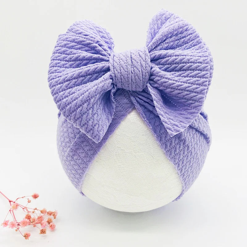 Knotted Hats for Baby Girl Beanie Bow Headband Infant Turban Newborn Head Accessories Winter Hat Warm Bonnet Caps Mother Kids