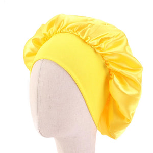 Kids Bonnet Satin Soft Silk Hats Wide Band Cap Casual Night Sleeping Adjustable Hair Care Caps for Boys and Girls Hat Children