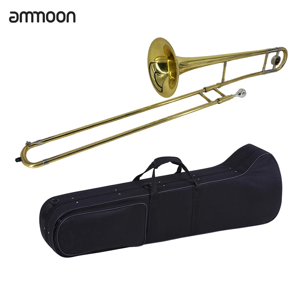 Brass Gold Lacquer Silver Trumpet Alto Trombone Brass Bb Tone B Flat Wind Instrument with Cupronickel Mouthpiece Wind Instrument