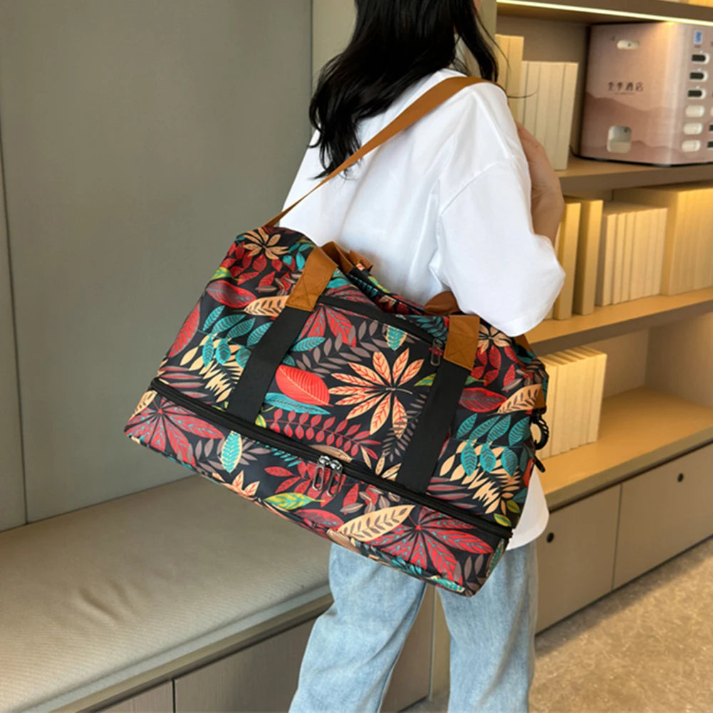 Sports Gym Bag Travel Portable Handbags For Women Outdoor Swimming Fitness Shoulder Crossbody Bag Weekender Duffel Yoga Bag