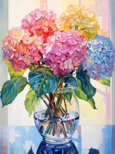Load image into Gallery viewer, AB Diamond Cross Stitch Painted A bunch of colorful hydrangeas 5D DIY Diamond Embroidery Rhinestone Painting Diamond Painting
