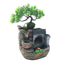 Load image into Gallery viewer, LED Desktop Water Fountain Waterfall Ornament w/ Pump Office Home Indoor Decor

