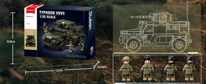 519PCS Typhoon VDVS Assault Armored Vehicle Building Blocks Model with Mini Figures Creative Play Toy Gift for Kids Collectors