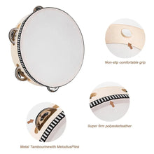 Load image into Gallery viewer, 4inch 6inch Hand Held Drum Tambourine Drum Metal Jingles Percussion Musical Instrument For KTV Party Games
