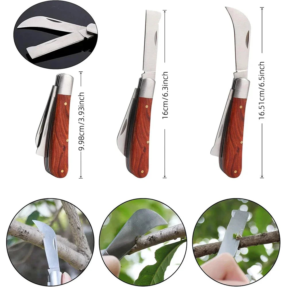 Garden Grafting Tools Set Professional Branch Cutter Secateur Pruning Plant Shears Boxes Fruit Tree Grafting Scissor Pruner Tool