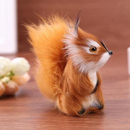 Plush Squirrel Miniature Decoration DIY Crafts Animal Squirrel Models Toys Collectible Lightweight Portable for Home Living Room