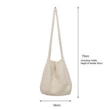 Load image into Gallery viewer, Wool Knitted Shoulder Shopping Bag for Women Vintage Cotton Cloth Girls Tote Shopper Bag Large Female Handbag Crochet Bag
