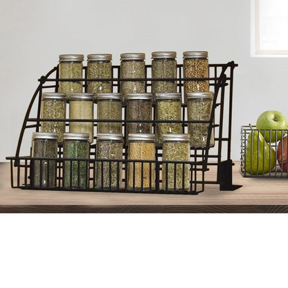 3 Tier Layer Kitchen Storage Pull Down Basket Spice Rack Cabinet Pantry Shelf Countertop Jars Rack Organizer