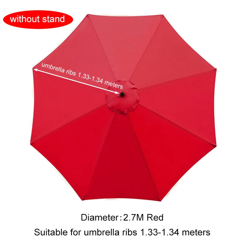 Umbrella Replacement Canopy 6/8 Ribs Patio Umbrella Cloth without Stand 7.5/9/10ft Outdoor Beach Garden Waterproof Parasol Cover