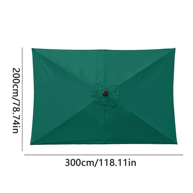 2x3 m Rectangular Patio Umbrella Cloth Replacement Canopy Heavy Duty Cantilever Parasol Top For Outdoor Deck, Backyard