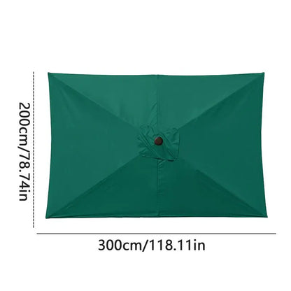 2x3 m Rectangular Patio Umbrella Cloth Replacement Canopy Heavy Duty Cantilever Parasol Top For Outdoor Deck, Backyard