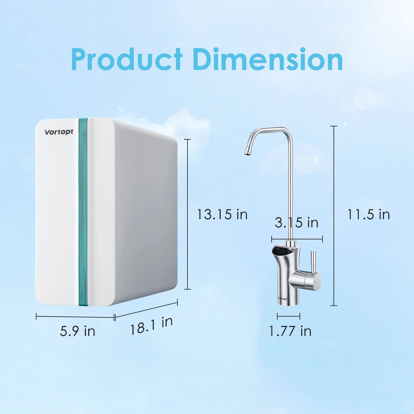 Reverse Osmosis Water Filter,Alkaline & Remineralization Water Filter, 1000GPD RO System, Reduce TDS, 3:1 Drain Ratio