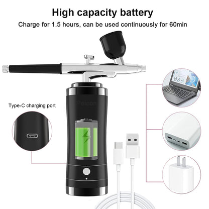 Nails Art Painting Airbrush With Compressor For Cake Decoration Makeup Manicure Nail Airbrush Portable Varnish Paint Sprayer Gun