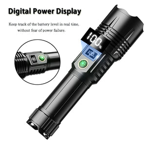 Rechargeable LED Flashlights High Lumens 5 Modes Zoomable Super Bright Flashlight Tactical Powerful Handheld Flash Light