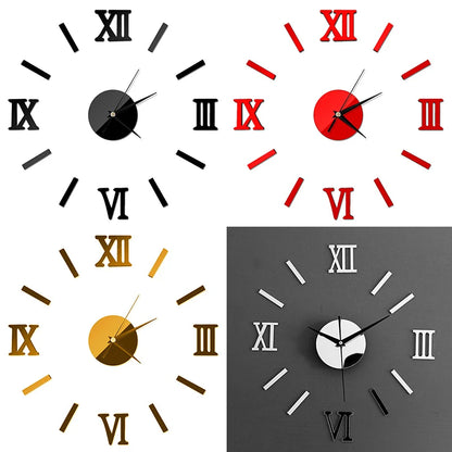 Frameless Wall Clock Mirror Wall Clock Fashion Living Room Quartz Watch DIY Home Decoration Watch Series