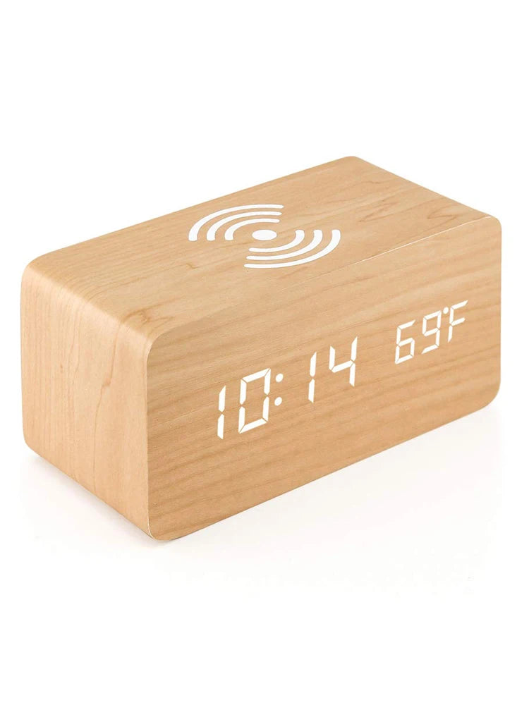 Multifunctional LED Digital Alarm Clock Desktop Charging Clock 12/24H Display Unique Home Decoration Bedroom Living Room Office