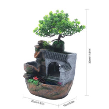 Load image into Gallery viewer, LED Desktop Water Fountain Waterfall Ornament w/ Pump Office Home Indoor Decor
