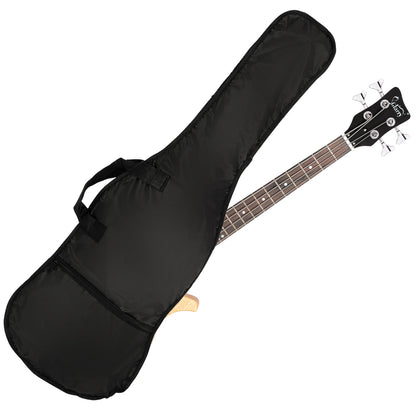 Glarry GW101 36in Small Scale Electric Bass Guitar Suit With Mahogany Body SS Pickups, Guitar Bag, Strap, Cable Burlywood