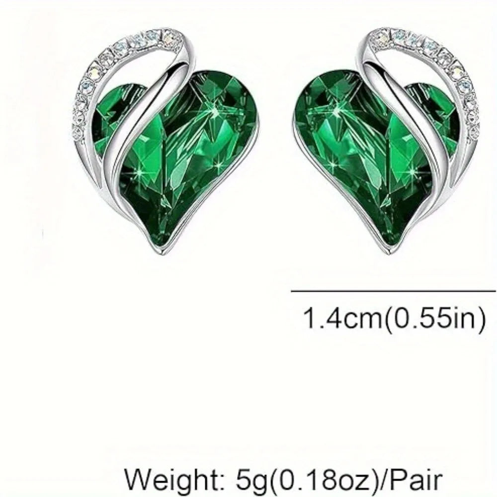 Infinite Love Birthstone Earrings, Women's Silver Fashion Personalized Jewelry, Suitable for Valentine's Day, Christmas Gift