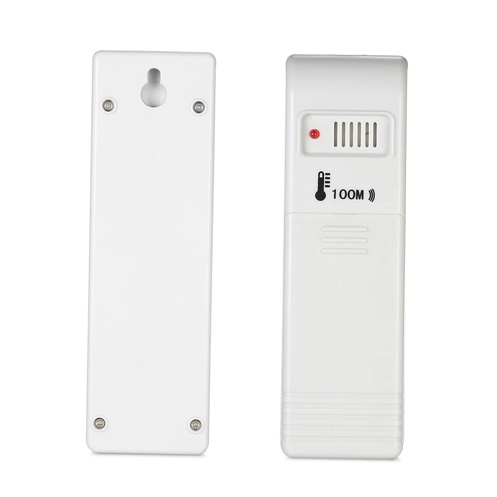 LCD ℃/℉ Digital Wireless Indoor/Outdoor Thermometer Clock Temperature Meter With Transmitter