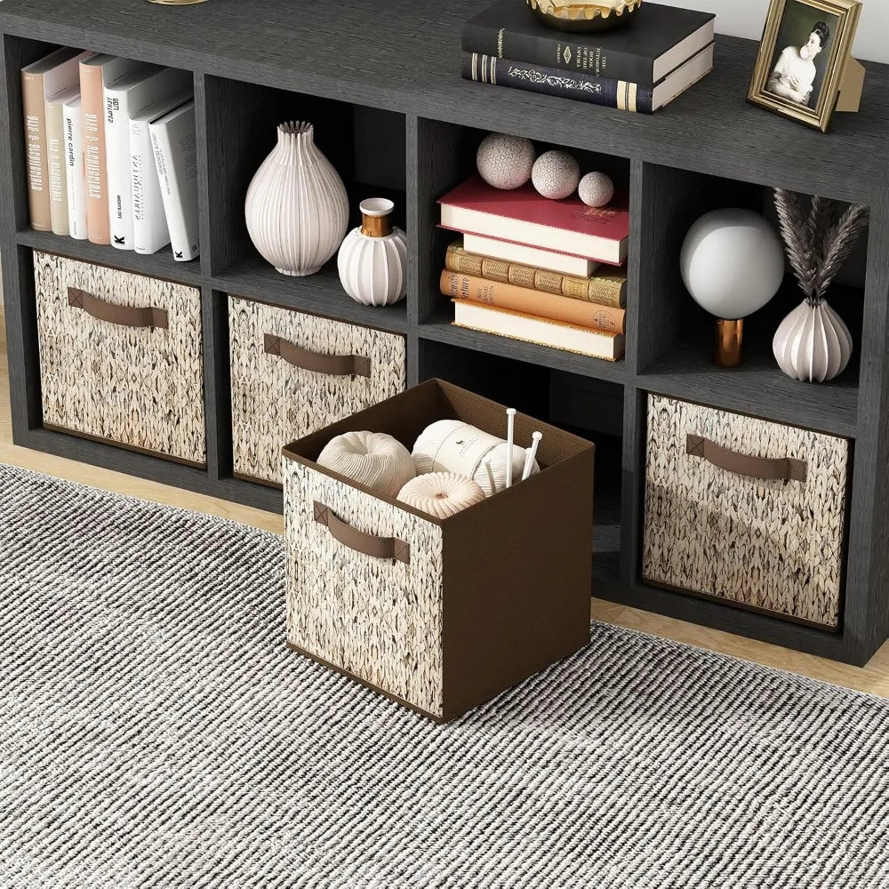 【6 Pack】 Fabric Storage Cubes, Cube Storage Bins with Handle, Foldable Closet Organizers for Shelves, Storage Baskets