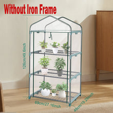 Load image into Gallery viewer, Garden Greenhouse 4 Tier Walk-in Green House Transparent Cover with Doors &amp; Windows Small Waterproof Frost Without Iron Frame
