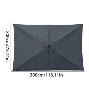 2x3 m Rectangular Patio Umbrella Cloth Replacement Canopy Heavy Duty Cantilever Parasol Top For Outdoor Deck, Backyard