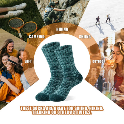 3 Pairs of Merino Wool Warm Winter Socks Hiking Socks for Men and Women Winter Skiing Thick Boots Insulated Socks Cold Resistant
