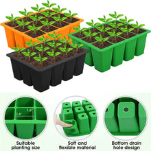 Load image into Gallery viewer, 12 Holes Silicone Seedling Starter Trays Breathable Flower Plant Seed Grows Box Reusable Gardening Sowing Tray for Plants Indoor
