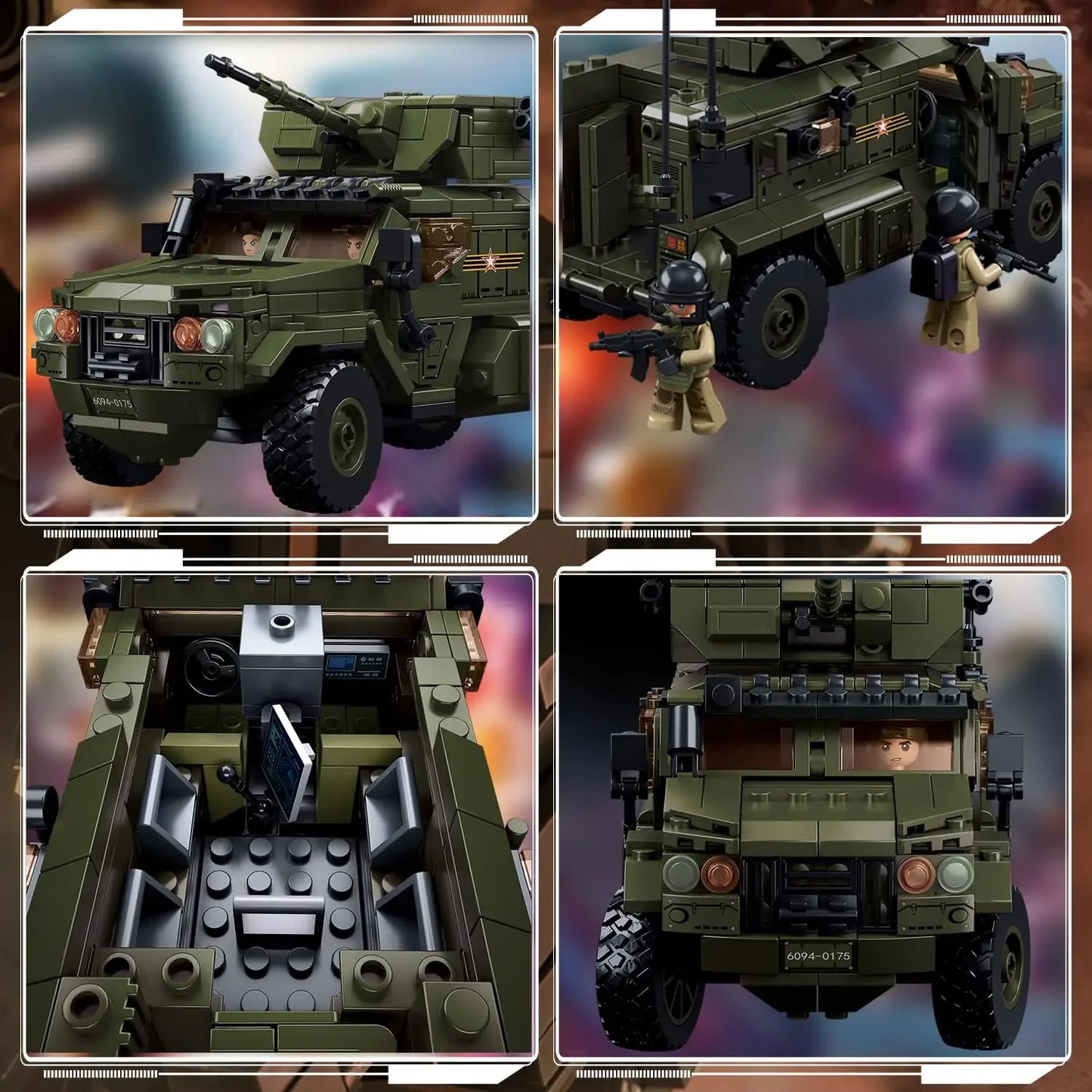 519PCS Typhoon VDVS Assault Armored Vehicle Building Blocks Model with Mini Figures Creative Play Toy Gift for Kids Collectors