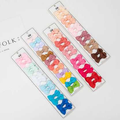 36Pcs/Lot Solid Color Grosgrain Ribbon Bowknot Kids Hair Clips Handmade Bows Baby Girls Barrettes Hairpins Photo Props Gift Set