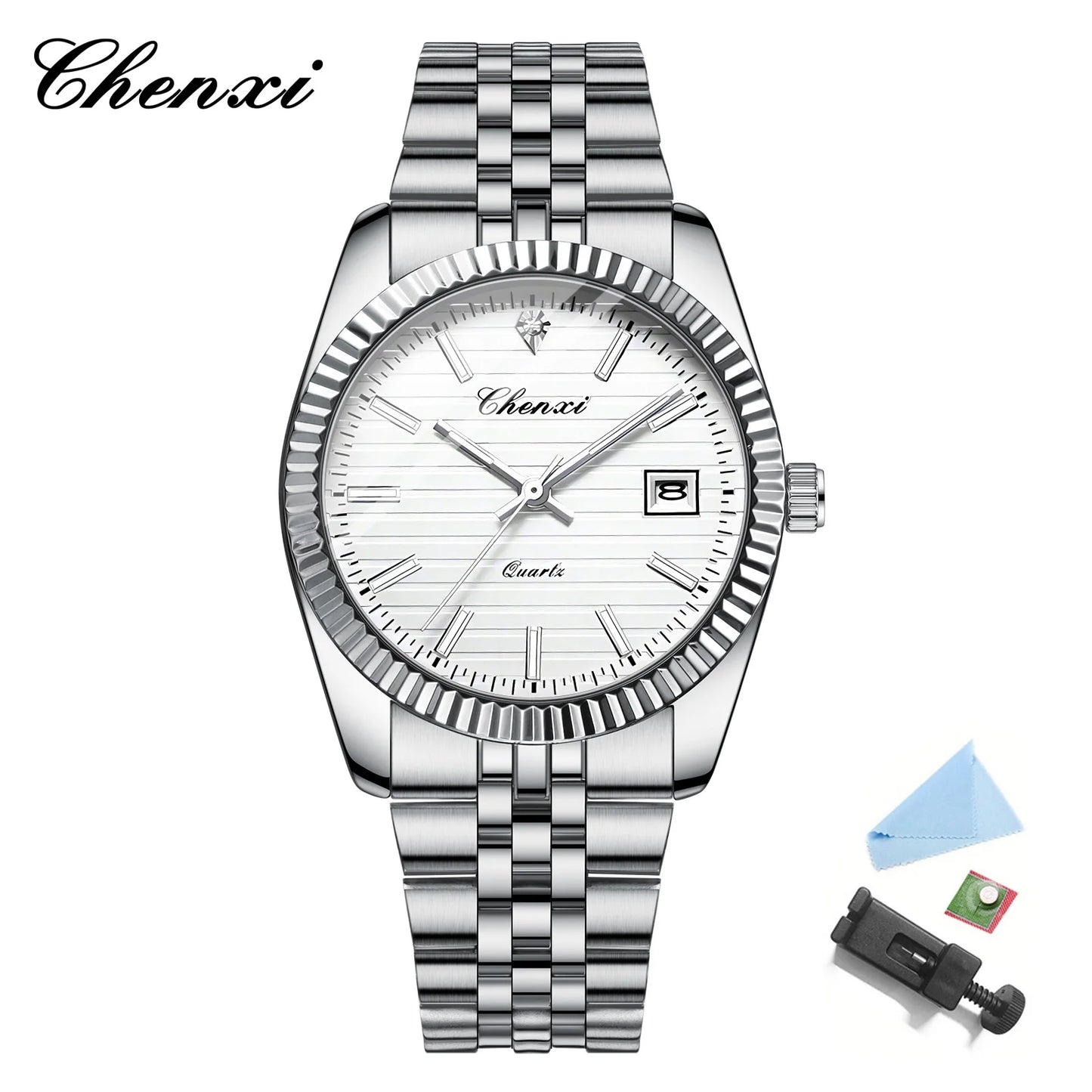 Watches For Men High Quality Brand Luxury Luminous Date Quartz Watch Waterproof Stainless Steel Wristwatch Fashion New CHENXI