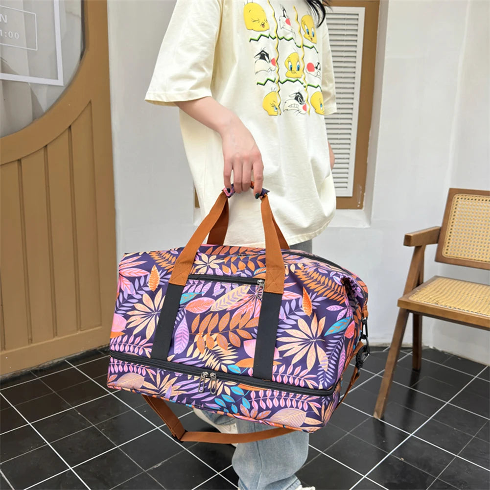 Sports Gym Bag Travel Portable Handbags For Women Outdoor Swimming Fitness Shoulder Crossbody Bag Weekender Duffel Yoga Bag